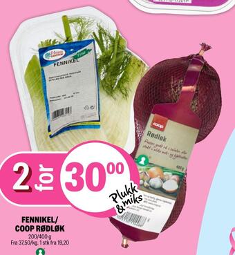 Coop Extra Fennikel/ coop rødløk tilbud