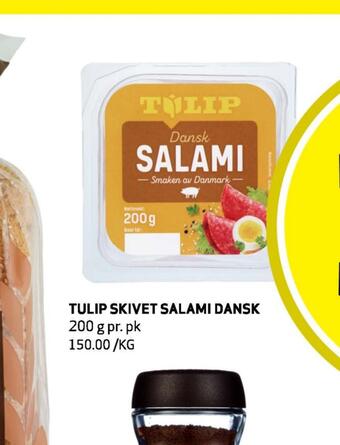 Bunnpris Tulip skivet salami dansk tilbud