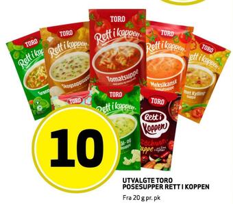 Bunnpris Utvalgte toro posesuppe rett i koppen tilbud