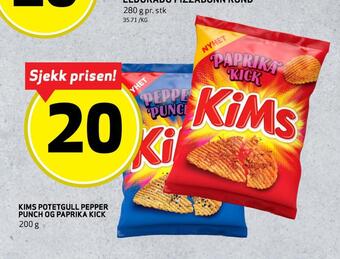 Bunnpris Kims potetgull pepper punch og paprika kick tilbud