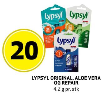 Bunnpris Lypsyl original, aloe vera og repair tilbud