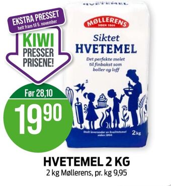Kiwi Møllerens hvetemel siktet tilbud