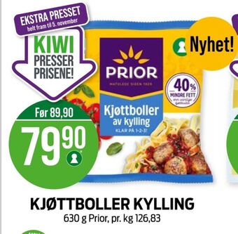 Kiwi Prior kyllingkjøttboller tilbud