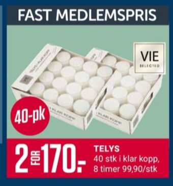 Europris Vie selected telys tilbud