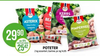 Kiwi Gartner poteter tilbud