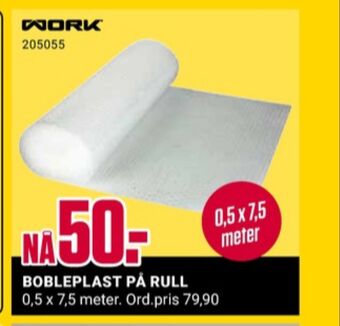 Europris Work bobleplast tilbud