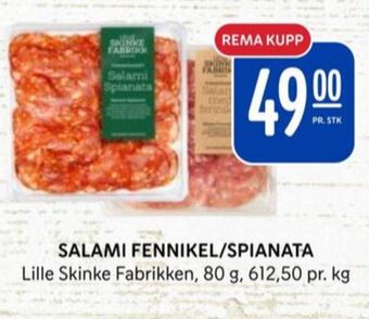Rema 1000 Lille skinkefabrikk salami tilbud