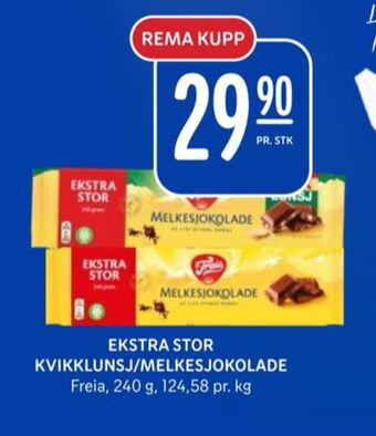 Rema 1000 Melkesjokolade sjokoladeplate tilbud