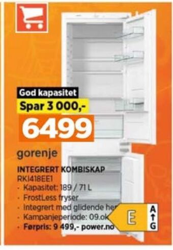 POWER Gorenje kombiskap tilbud