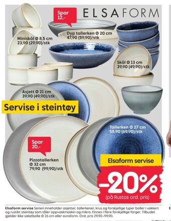 Rusta Elsaform tallerken tilbud
