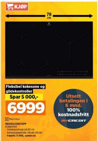 POWER Electrolux induksjonsplate tilbud