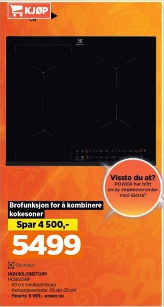 POWER Electrolux induksjonsplate tilbud