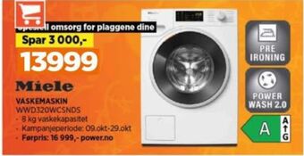 POWER Miele vaskemaskin tilbud
