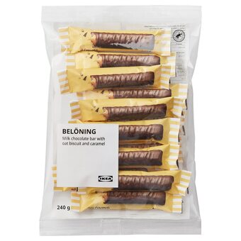IKEA Belöning melkesjokolade, havre og karamell rainforest alliance-sertifisert, 240 g tilbud
