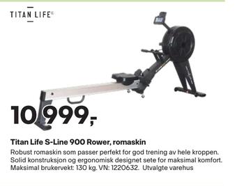 XXL Sport Titan life s-line 900 rower, romaskin tilbud