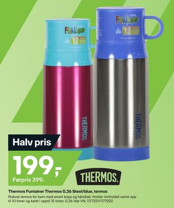 XXL Sport Thermos funtainer thermos 0,36 steel/blue, termos tilbud