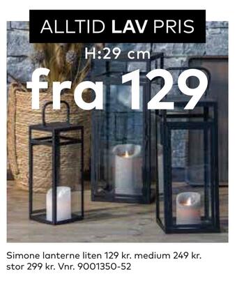 Skeidar Simone lanterne liten tilbud
