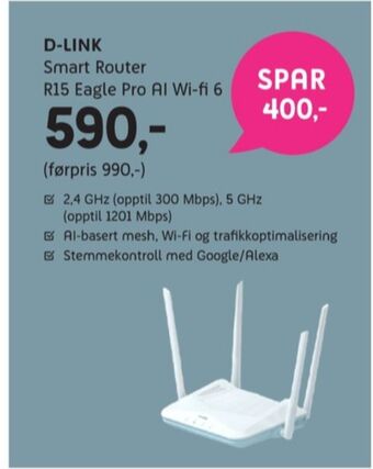 ELON D-link router tilbud