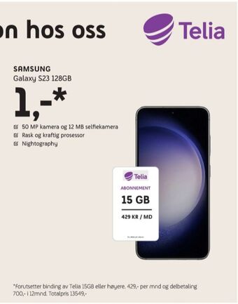 ELON Galaxy s23 mobiltelefon tilbud