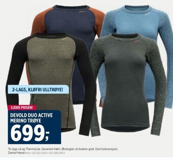 Sport 1 DEVOLD DUO ACTIVE MERINO TRØYE tilbud