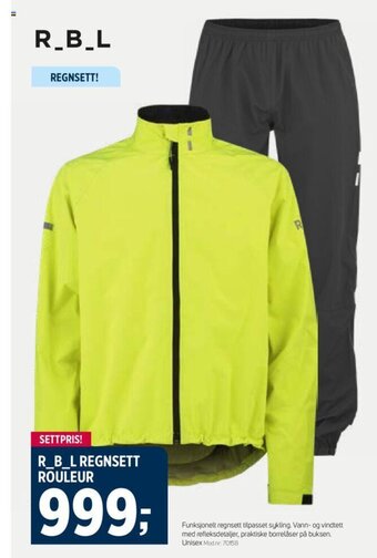 Sport 1 R_B_L REGNSETT ROULEUR tilbud