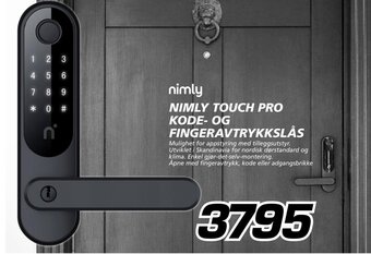 Coop Byggmix NIMLY TOUCH PRO KODE- OG FINGERAVTRYKKSLÅS tilbud