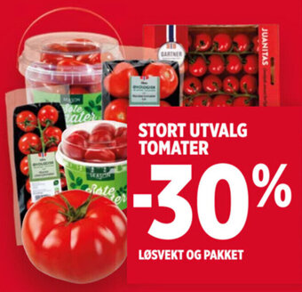 Meny STORT UTVALG TOMATER tilbud