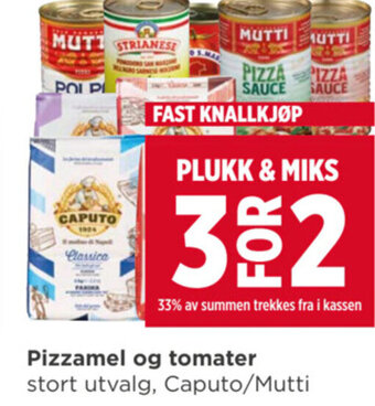 Meny Pizzamel og tomater tilbud