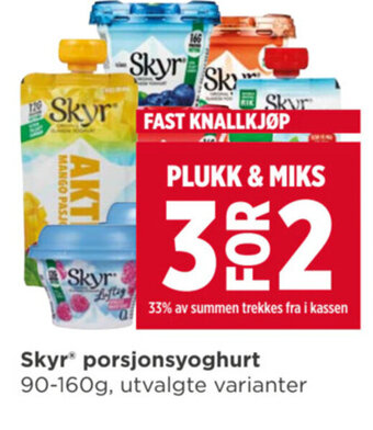 Meny Skyr* porsjonsyoghurt tilbud