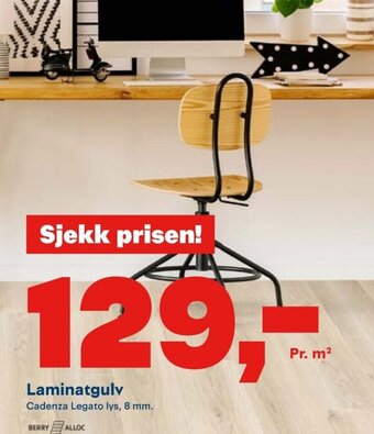 Laminatgulv Cadenza Legato lys, 8 mm