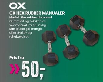 Sport Outlet OX HEX RUBBER MANUALER tilbud