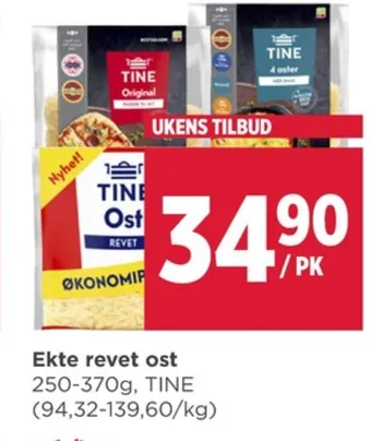 Meny Tine revet ost tilbud
