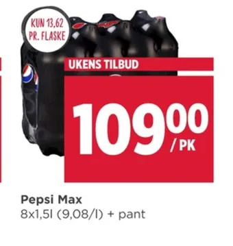 Meny Pepsi max brus tilbud