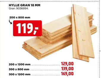 jem & fix Hylle gran 18 mm tilbud