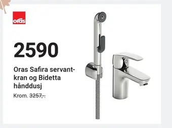Baderingen Oras safira servant kran og bidetta hånddusj tilbud