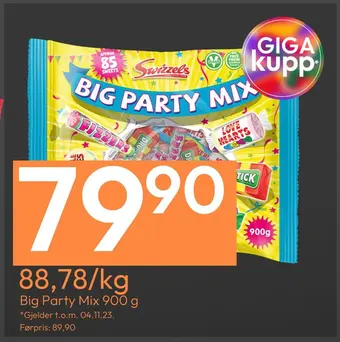Gigaboks Big party mix 900 g tilbud