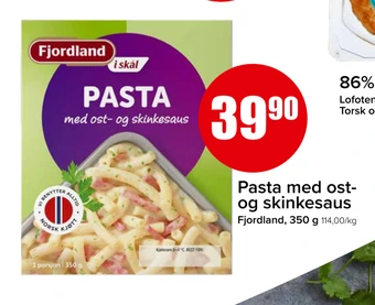 Spar Pasta med ost- og skinkesaus tilbud