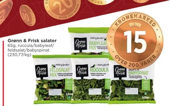 Meny Grønn & frisk salater tilbud