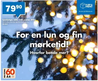 Biltema Lysslynge, led, 100 pærer, ip44 tilbud