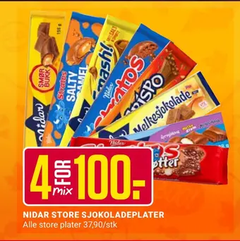 Europris Nidar store sjokoladeplater tilbud