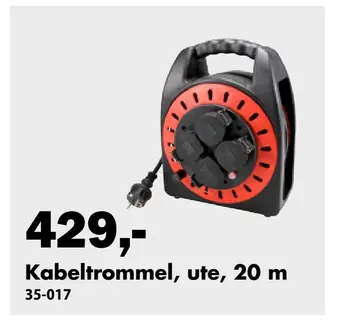 Biltema Kabeltrommel, ute, 20 m tilbud