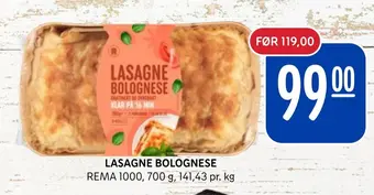 Rema 1000 Lasagne bolognese tilbud