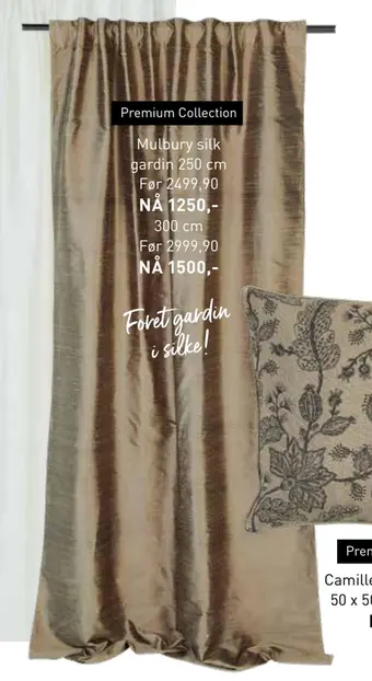 Kid Interiør Mulbury silk gardin tilbud