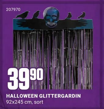 Europris Halloween glittergardin tilbud