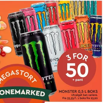 Coop Mega Monster energy energidrikk tilbud