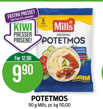 Kiwi POTETMOS 90 g Mills tilbud