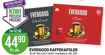Kiwi EVERGOOD KAFFEKAPSLER tilbud