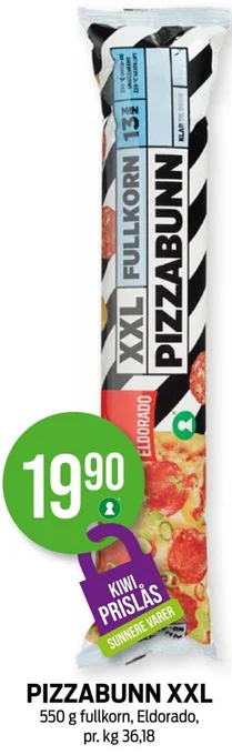 Kiwi PIZZABUNN 550 g fullkorn, Eldorado tilbud