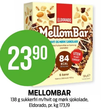Kiwi MELLOMBAR 138 g sukkerfri m/hvit og mørk sjokolade, Eldorado tilbud