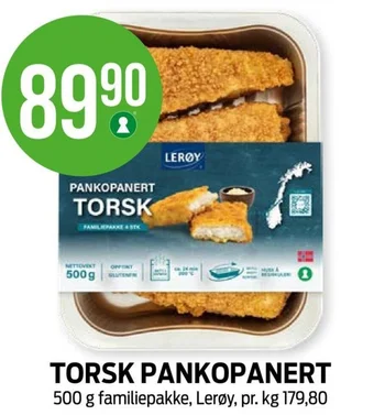 Kiwi TORSK PANKOPANERT 500 g familiepakke, Lerøy tilbud